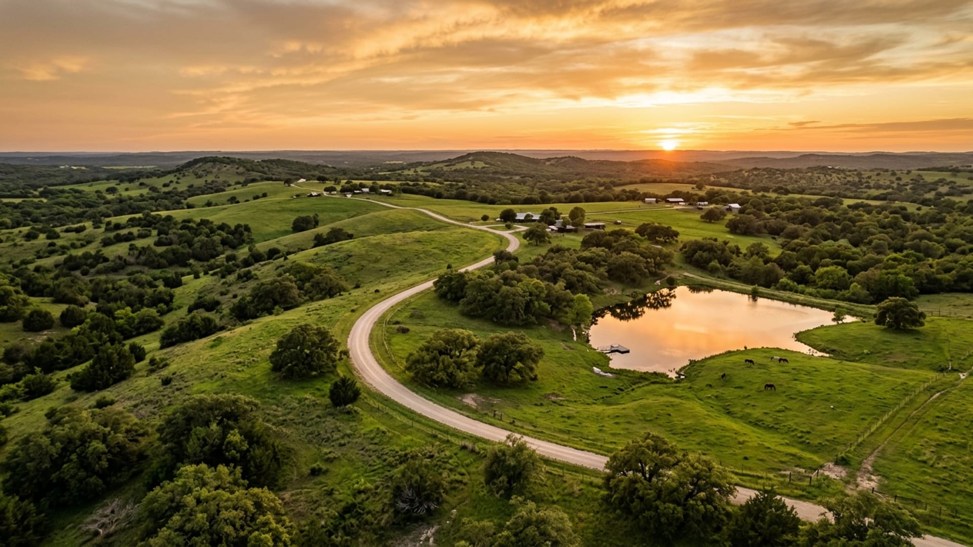 Aerial view of Medina Valley Ranch